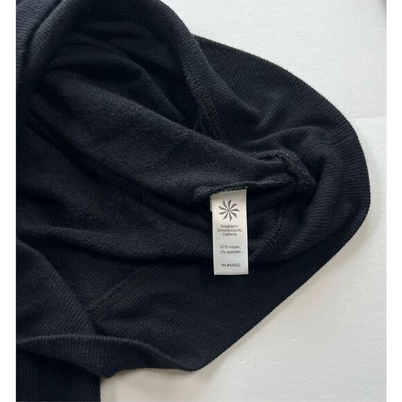 Athleta Coaster Go To Long Length Sweatshirt Open Back Black Women Size Large - Picture 6 of 7